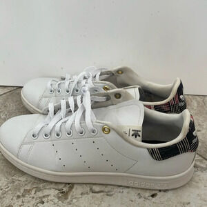 Adidas Stan Smith white plaid sneakers Studio London size 9 tennis shoes